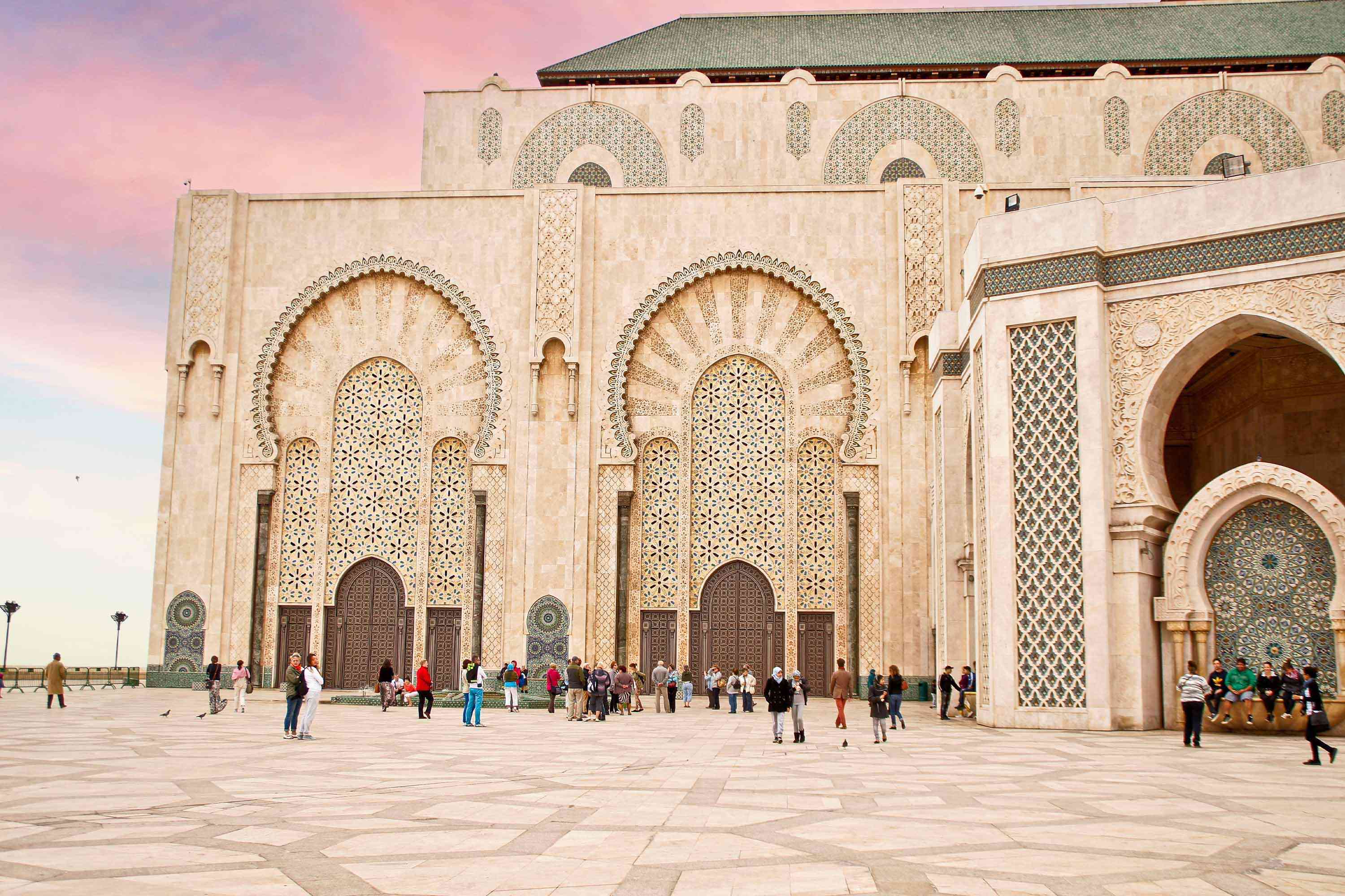 Hassan II Mosque at sunset, Casablanca, Morocco by Priscilla Aster
